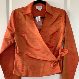 NWT Vintage Ann Taylor Loft Silk Wrap Shirt